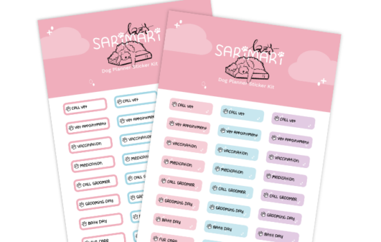 Free Dog Planner Sticker Sheets