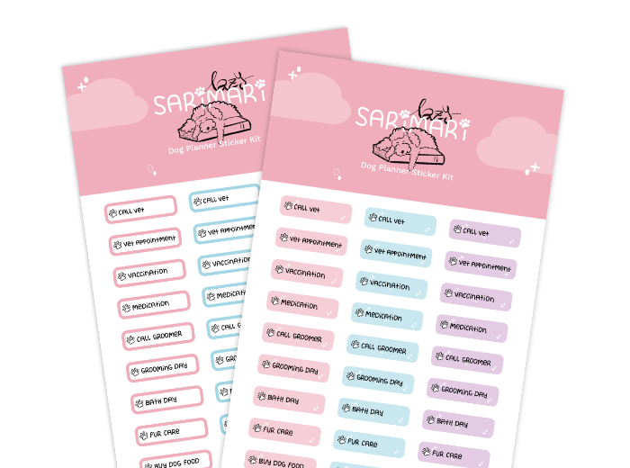 Free Dog Planner Sticker Sheets